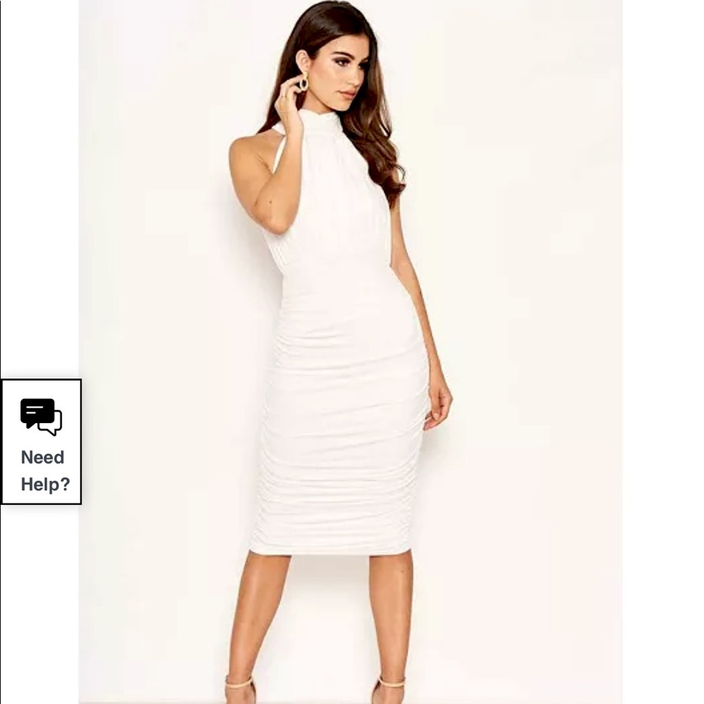 Flash Sale! ⚡️ Women’s White Halter Ruched Bodycon Dress